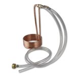 Coldbreak Homebrew 1-3 Gallon Batch Copper Immersion Wort Chiller, 3/8″ x 15′ Pure Copper, Leak Free Compression Barbs, Vinyl Tubing and Garden Hose Fitting Included, USA Made