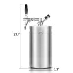 270OZ Mini Keg Growler, Pressurized Home Dispenser System with Adjustable Faucet Keeps Carbonation and Fresh for Homebrew, Craft and Draft Beer