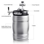 TMCRAFT 1.3 Gal Double-Walled Beer Keg Growler, Pressurized Home Beer Dispenser System with Detachable Keg Spear Keep Fresh and Carbonation for Craft Beer Draft/Homebrew