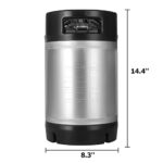 TMCRAFT New 2.5 Gallon Ball Lock Keg, Stainless Steel Beer Keg with Dual Rubber Handle for Home Brew