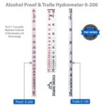 American-Made Alcohol Hydrometer Tester 0-200 Proof & Tralle Pro Series Traceable – Distilling Moonshine Alcoholmeter for Proofing Distilled Spirits