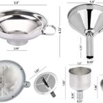 Stainless Steel Funnel, 304 Stainless Steel Kitchen Funnel Comes with 304 Removable Stainless Steel Filter and 200 mesh Filter, Very Suitable for transferring Liquid, Oil, Spices, Powder, jam, Grain