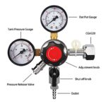 CO2 Regulator Beer Keg Pressure Regulator CGA320 Dual Gauge CO2 Regulator with Beer Gas Line for CO2 Tank Home Brewing Beer Kegging System by PERA