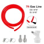 MRbrew 7 Feet Brewing Gas Tubing Ball Lock Keg Fitting Kit, Homebrew PVC Kegerator Sankey Keg Tap Co2 Dispensing Line O.D 5/16” Corny Draft Beer Barb Quick Disconnect Hose Clamp Carbonation Kit