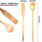 Extra 24 Inch Large Beech Wood Stirring Paddle and 24 Inch Oval Spoon – Stirring Utensils for Cooking, Mixing, Home Brewing Stock Pots Cajun Crawfish, Seafood and Crab Pot Boil Accessories
