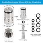 MRbrew 2 Pair Ball Lock Keg Post, Stainless 304 Homebrew 19/32’’-18 Co2 Gas kegerator Beer Liquid Cornelius Corny Poppet Spring Spare Sealing O-ring Keg Posts Kit for Brewing Quick Disconnect Fitting