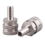 DERNORD 2 Pack Barb Female Stainless Steel Quick Disconnect – Home Brewing Connector (1/2”Barb)