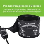 Nourished Essentials | Kombucha Heating Wrap Black – 3”x20” – Precise Temperature Control for Kombucha Brewing Kit and Fermentation Heater Pad – Homebrew, Germination Supplies and Sourdough Starter