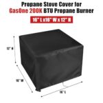 Aidetech Outdoor Single Burner Stove Cover for GasOne 200K BTU Propane Burner, Waterproof Gas Cooker Outdoor Cover, for Home Brewing, Turkey Fry – (16x16x12 inch)