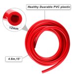 15 Feet-MRbrew Brewing Gas Tubing, Homebrew PVC Plastic Kegerator Keg Draft Beer Co2 Dispensing Line Set Red Hose Kegging Kit with Hose Clamps