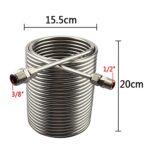 HMWOKPOT Cooling Coil Pipe, Stainless Steel Immersion Wort Chiller 1/2″ & 3/8″ Port & Spiral Tube Coil Homebrew Beer/Wine Heat Exchangers Coil