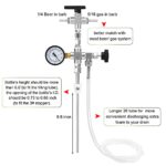 Hgkeke Counter Pressure Bottle Filler Stainless Steel Bottle Filler Counter Pressure Beer Bottling Wand 60psi CO2 Gauge 1/4 & 5/16 Barb Homebrew Beer Bottle Filler Hand Held Bottle Filler 3ft Hose