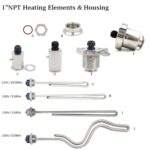 All Stainless ULWD Heating Element 1″NPT Foldback Ripple Threaded Weldless Tri Clamp Housing Homebrew Kettle Electric Brewery(A)