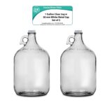 Home Brew Ohio One Gallon Glass Jug with 38mm Metal Cap Set of 2