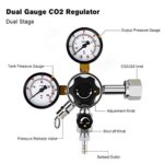 FERRODAY Dual Gauge Co2 Regulator Beer Kegerator Co2 Regulator Beer Keg Dual-stage Kegerator Regulator CGA-320 Beer Regulator Co2 Kegerator Part Beer Keg Regulator Co2 Beer Gas Regulator Beer Tap Tool