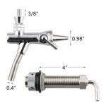 PERA Draft Beer Adjustable Faucet – Chrome Plated Beer Keg Faucet Include Beer Faucet, Flow Controller, with 4 inch Beer Shank G5/8 Tap for Homebrew Beer Kegging