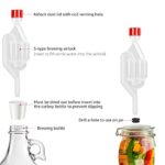 Dbgogo S-Shape Brewing Airlock Kit, 5 Pack Homebrew Twin Bubble Airlocks Set with Airlock Grommets, Carboy Stoppers, CO2 Venting Hole Dust Caps & 2 Brewing Aquarium Thermometer Stickers