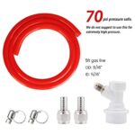 FERRODAY Ball Lock Gas Line Assembly 5ft Red Long Tubing 5/16 Ball Lock Gas Disconnect Set Home Brewing Kit Ball Lock CO2 Gas Hose Assemble for Draft Beer Home Brewing