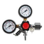 PERA Draft Beer CO2 Regulator Dual Guage Keg Gas Kegerator CGA320 Regulaor with Pressure Relief Valve Chrome, for Homebrew Keg Kegging