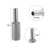 FERRODAY 0.5 Micron Diffusion Stone Stainless Steel Aeration Stone Carbonating Stone with 1/4″ Barb for Homebrew Wine Beer Soda Air Stone 0.5 Micron + 20 Inch Silicone Hose