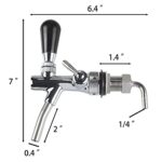 Draft Beer Adjustable Faucet – PERA Brand Include Beer Faucet, Flow Controller, Chrome Plating Shank G5/8 Tap for Home Brew