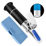 TKSYS Brix Refractometer with ATC, Dual Scale – Specific Gravity & Brix, Hydrometer in Wine Making and Beer Brewing, Homebrew Kit