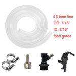 PERA 3/16″ ball lock line assembly, picnic tap with 5ft beer line for home brewing