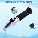 Brix Refractometer with ATC, Dual Scale – Specific Gravity & Brix, Hydrometer in Wine Making and Beer Brewing, Homebrew Kit