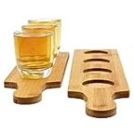 Customizable 4 Holes Bamboo Paddle Brunch Drinks Homebrews Beer Flights Restaurants Sampling Paddles (Pack of 4)