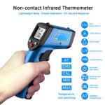 RISWOJOR Infrared Thermometer Cooking Digital Laser Temperature Gun,Adjustable Emissivity &MAX/MIN/at/Cal?-58°F~986°F (-50°C?530°C) Temp Gun IR Thermometer Gun for Industrial/Kitchen Cooking/Ovens