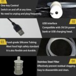 Portable Wine Siphon, USB Electric Beer Transfer Pump Food Grade Auto Siphon Self Priming Pump for Bottling Home Brew Wine,Beer,Mead,Water Beverages and Kombucha Low Noise, 2LPM No Mess Leak