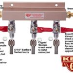 3-Way CO2 Air Distributor/Manifold with Integrated Check Valves and MFL Fittings | Perfect for Homebrew Draft Systems & Commercial Kegerators | Includes (3) 5/16 Inch Barbs/Stems & (3) Swivel Nuts