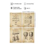 Beer Brewing Patent Art Prints – Vintage Wall Art Poster Set – Chic Modern Home Decor for Den, Kitchen, Man Cave, Office – Great Gift for Men, Home Brewing,Brew, Brewer Fans – 8×10 Photo – Unframed