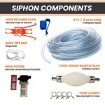 GasTapper 8 Ft Long Manual Siphon Pump, Food-Grade Gasoline Transfer Pumps and Siphon Hose for Beverages, Water, Gas, Liquid (Hand Pump with Filter and Clips)
