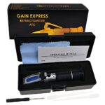 Handheld Wine Alcohol Refractometer with ATC Dual Scale Brix 0-40% 0-25% VOL Optical Tester for Grape Wine Making Winemakers Homebrew Tool