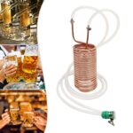 Fetcoi Copper Wort Chiller, Immersion Wort Chiller for Beer Brewing, Copper Immersion Wort Chiller Coil Homebrew for Beer Brewing, with 1.5m/4.92ft Silicone Hose