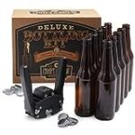 Deluxe Bottling Kit – Craft a Brew Homebrew Bottler Equipment – Home Brewing Easy Bottling Set – 10 Empty 12oz. Amber Glass Bottles – 30+ Caps – 1 Capper…