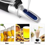 Beer Wort Refractometer for Homebrewing Beer, Dual Scale Specific Gravity 1.000-1.130 and Brix 0~32%, Beerbrewing Refractometer Hydrometer with (ATC) Autoction Temperature Compensation