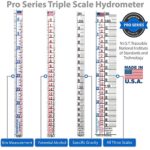 Brewing America American-Made Specific Gravity Hydrometer Alcohol ABV Tester – Pro Series Fermentation Testing Homebrew: Beer, Wine, Cider, Mead – Triple Scale Hydrometer