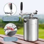 TMCRAFT 170oz Mini Keg Growler, Pressurized Stainless Steel Home Keg Kit System with Adjustable Faucet Keeps Fresh and Carbonation for Homebrew, Craft and Draft Beer