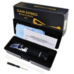 Beer Brix & Specific Gravity Refractometer with ATC Optic Dual Scale 0~32% Brix 1.000-1.120 SG Wine Wort Making Beer Brewing Fruit Juice Hops Sugar Homebrew Kit