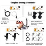 MRbrew Ball Lock Beer Line Kit, Homebrew 5+5 FT Draft Kegerator Sankey Growler PVC CO2 Brewing Tubing Cornelius Corny Quick Disconnect Barb Fitting Picnic Tap Hose Clamp Carbonation Dispenser Assembly