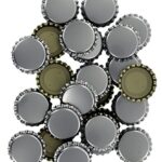 144 Oxygen Absorbing Beer Bottle Caps, 26mm US Standard Size Pry Off Silver Crown Caps for Homebrew, PVC Free Caps for Beer Bottles
