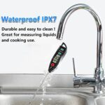 BOMATA Waterproof IPX7 Thermometer for Water, Liquid, Candle and Cooking. Instant Read Food Thermometer with Long Probe for Cooking, Meat, BBQ! T101 (Black Color)