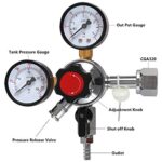 LUCKEG CO2 Regulator CGA320 Home Brewing Regulator Kit Beer Regulator Co2 Pressure Regulator with Safety Pressure Relief Valve for CO2 Tank keg kegging
