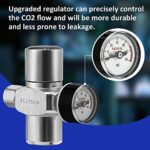 TMCRAFT Keg Charger Regulator, Upgraded 0-60PSI Pressurized Beer Mini Keg Regulator with 3/8″ Thread and Gas Ball Lock Quick Disconnect Set for Homebrew Keg