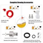 MRbrew 7 Feet Brewing Gas Tubing Ball Lock Keg Fitting Carbonation Cap Kit, Homebrew PVC Kegerator Sankey Keg Tap Soda Co2 Dispensing Line 5/16” Corny Draft Beer Barb Hose Clamp Sealing O-rings Kit