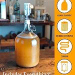 Craft A Brew – Fermentation Jug 1-pack – For Home Brewing – Includes 1 Gallon Glass Fermenter Jugs, Airlocks, and Silicone Stopper